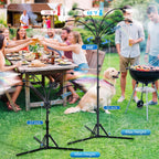 6-Nozzle Adjustable Standing Misters For Outside Patio - Stand Misting System For Cooling Outdoor Areas, Easy To Install & Maintain, Custom Coverage, Durable For Backyard Use.