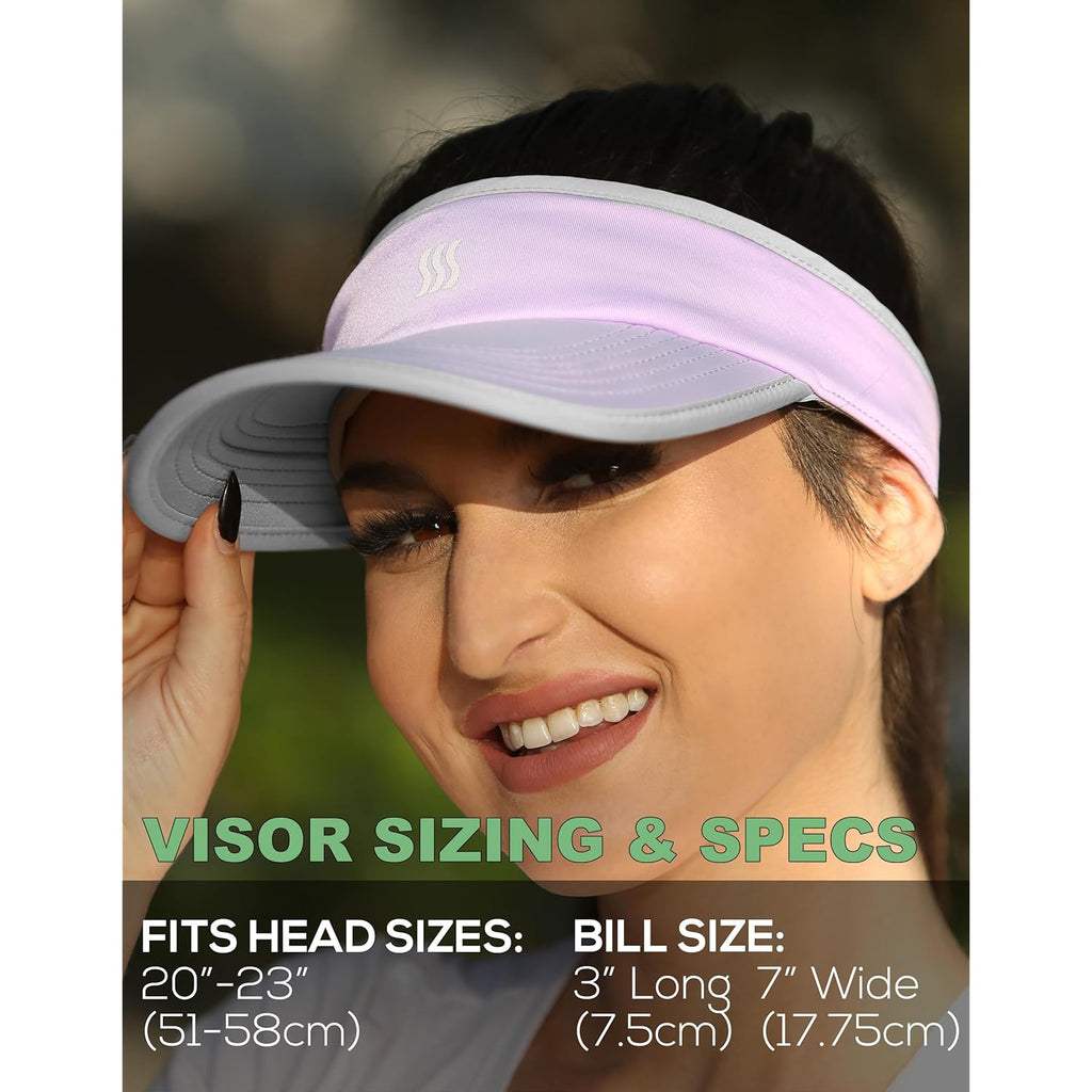 SAAKA Sport Visor for Women. Sweat‑Wicking Visor for Running, Pickleball, Tennis & Golf. Lightweight & Adjustable Fit
