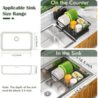 Kmiectse Dish Drying Rack - Space-Saving Small Dish Rack For Kitchen Counter, Rust-Resistant Kitchen Drying Rack, Compact Dish Drainer Organizer With Utensil Holder For Home Kitchen, Black