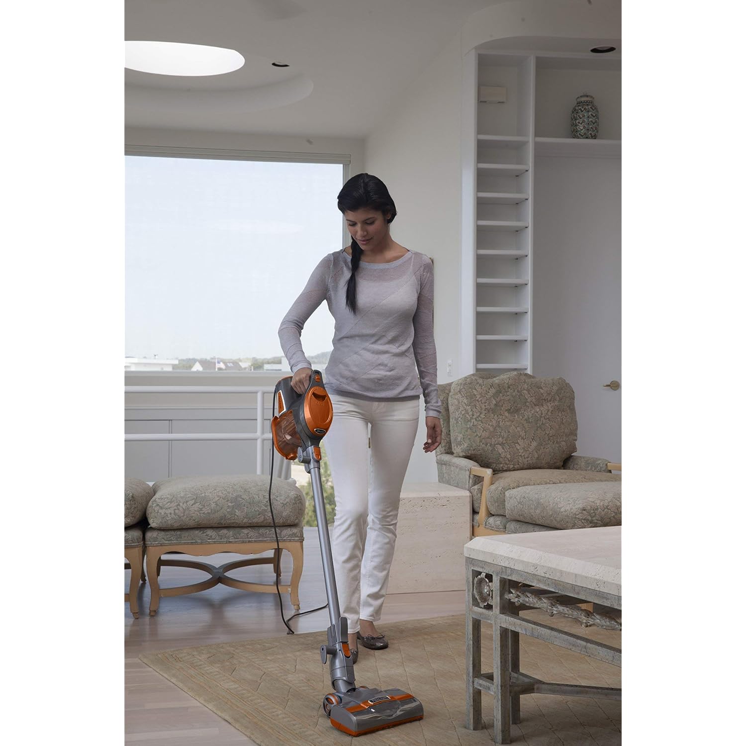 Shark Rocket Hv302 Ultra-Light Corded Bagless Vacuum For Carpet And Hard Floor Cleaning With Swivel Steering, Orange (Renewed)