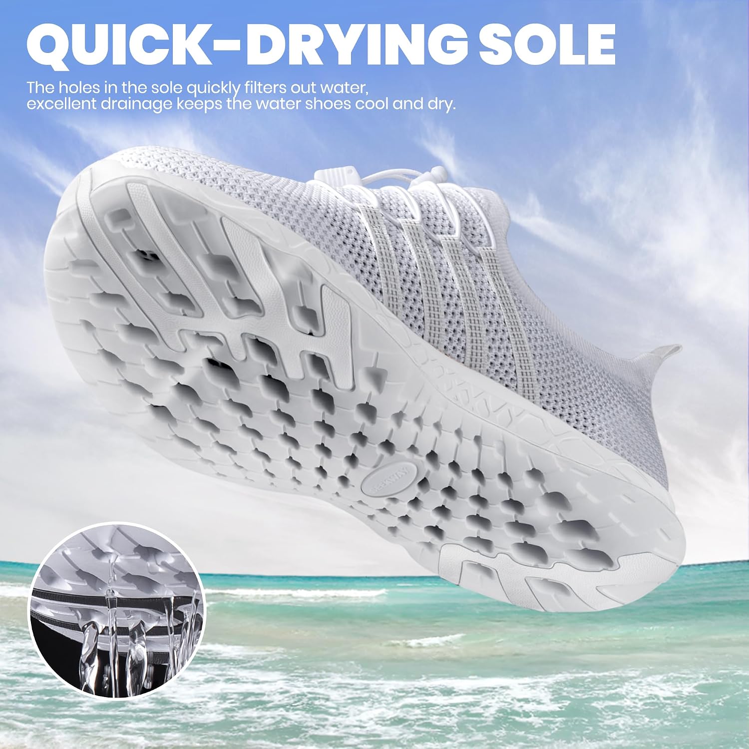 Seekway Mens Womens Water Shoes Quick Dry Aqua Shoes Barefoot For Beach Surf Hiking Pool Water Sports