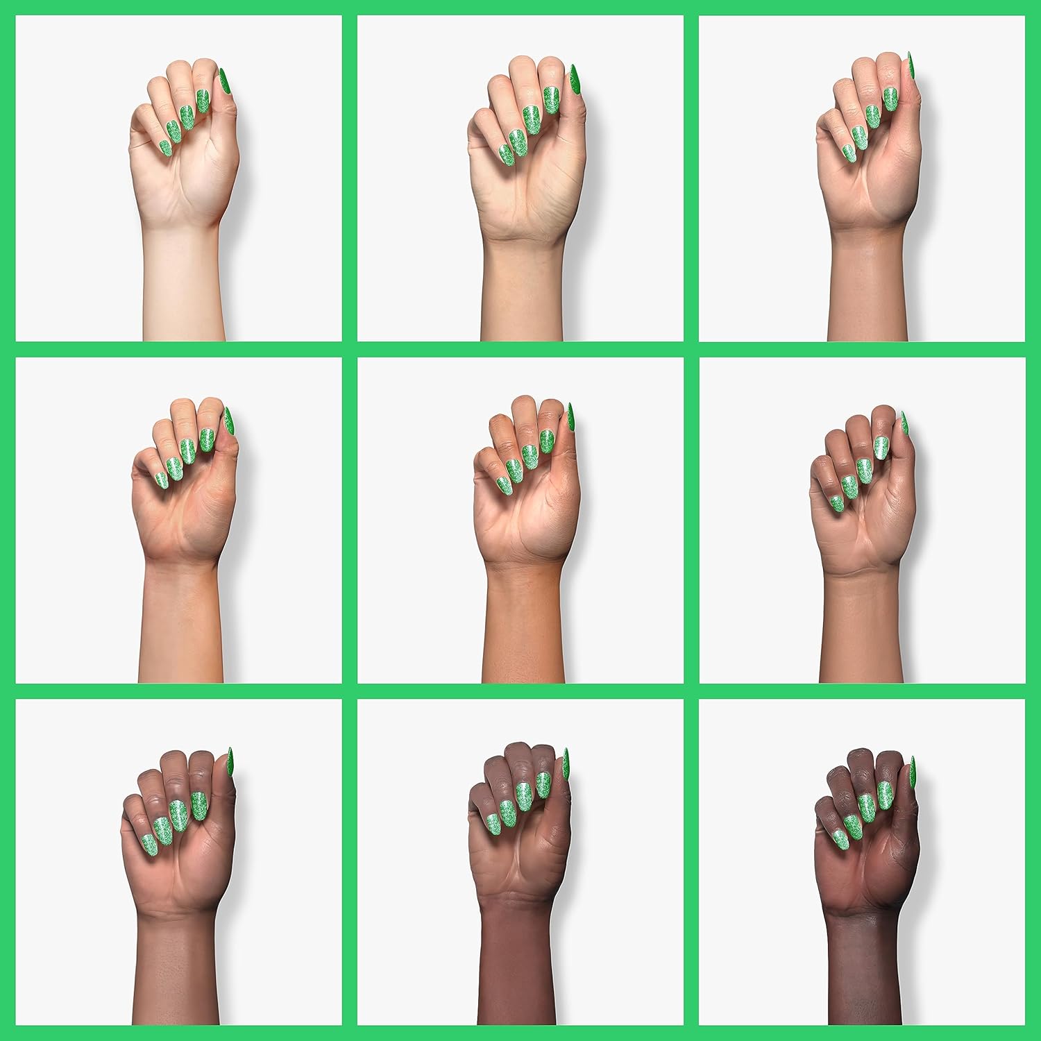 RARJSM Green Gel Nail Polish, 7.5ml 0.25Floz Reflective Gel Nailpolish Glitter Gelpolish Summer Candy Collection Diamond Shimmer Neon Green Nailgel for Starter Nail DIY U V L E D Required