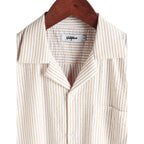 Vatpave Mens Striped Summer Shirt Casual Button Down Short Sleeve Beach Shirts Cotton Shirts For Men