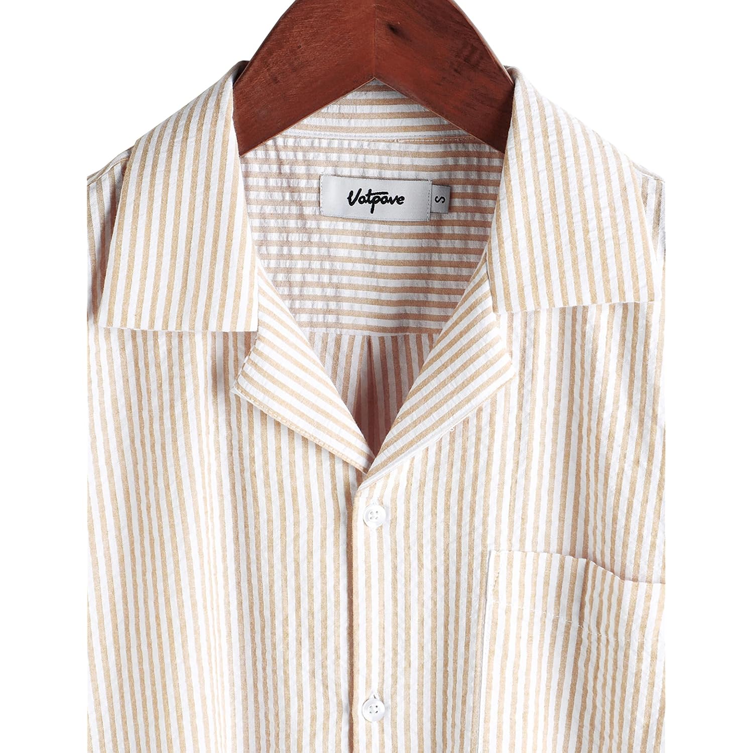 Vatpave Mens Striped Summer Shirt Casual Button Down Short Sleeve Beach Shirts Cotton Shirts For Men