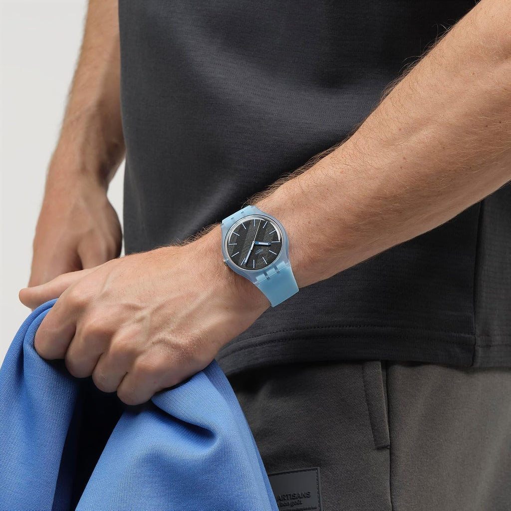 Swatch Unisex Casual Watch Blue Bio-Sourced Quartz Blue Moves