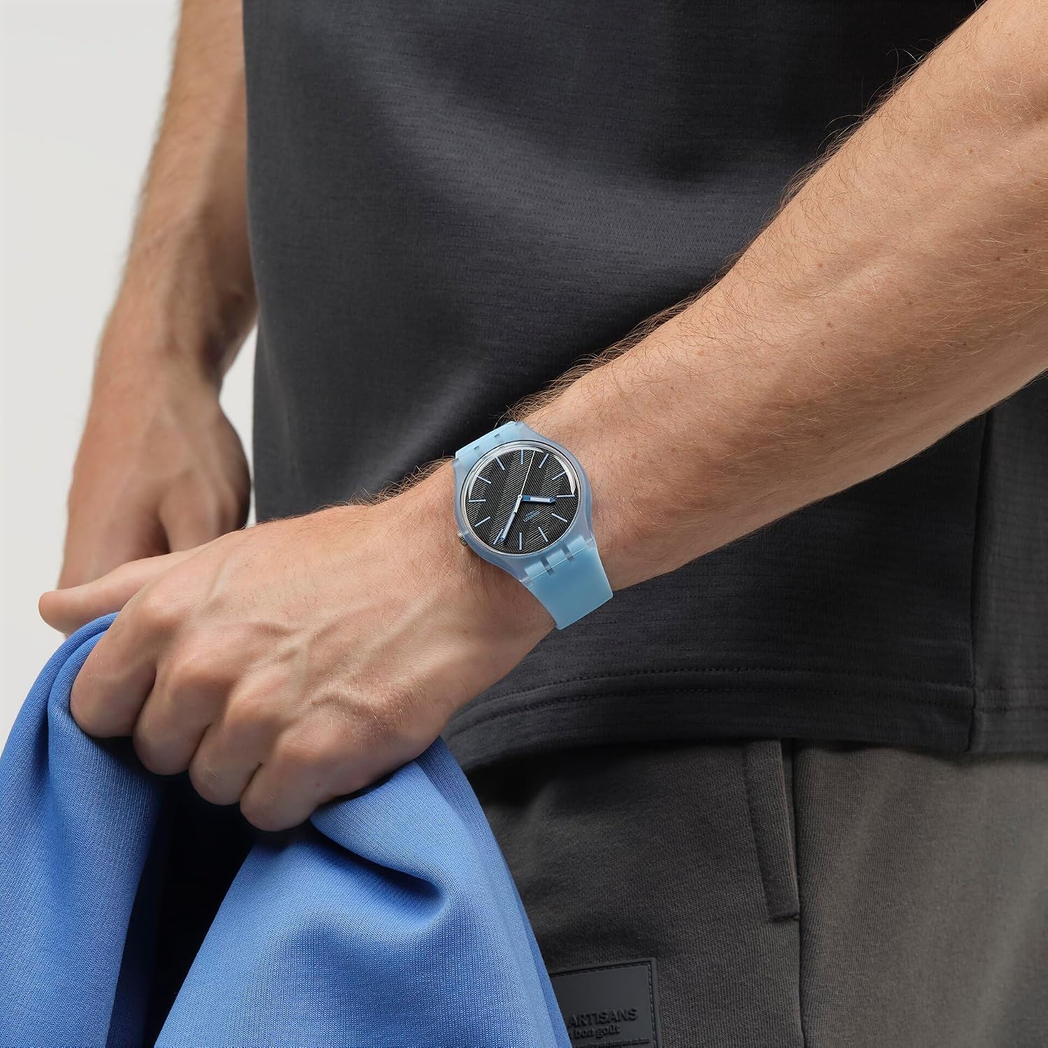 Swatch Unisex Casual Watch Blue Bio-Sourced Quartz Blue Moves