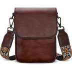 Heshe Leather Small Crossbody Bags For Women Rfid Blocking Cell Phone Purse Anti-Theft Travel Bag With Wide Straps