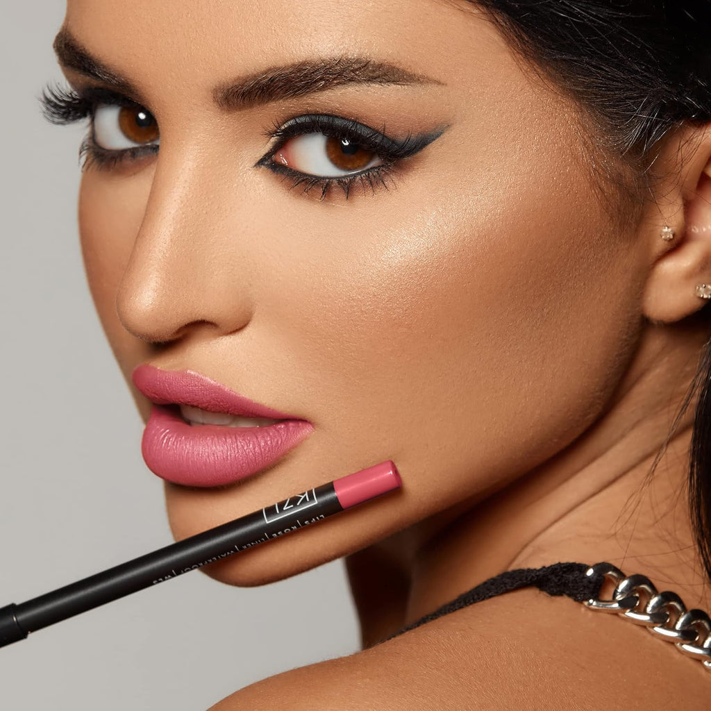 K7L Pink Lip Crayon (Vegan) - Waterproof, Smudge-Proof, Precise Cosmetics