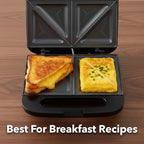 OVENTE Electric Sandwich Maker with Non-Stick Plates, Indicator Lights, Cool Touch Handle, Easy to Clean and Store, Perfect for Cooking Breakfast, Grilled Cheese, Tuna Melts and Snacks, Black GPS401B