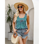 Zeagoo Women's Summer Tank Tops 2026 Pleated Square Neck Loose Fit Casual Flowy Tunic Sleeveless Shirts