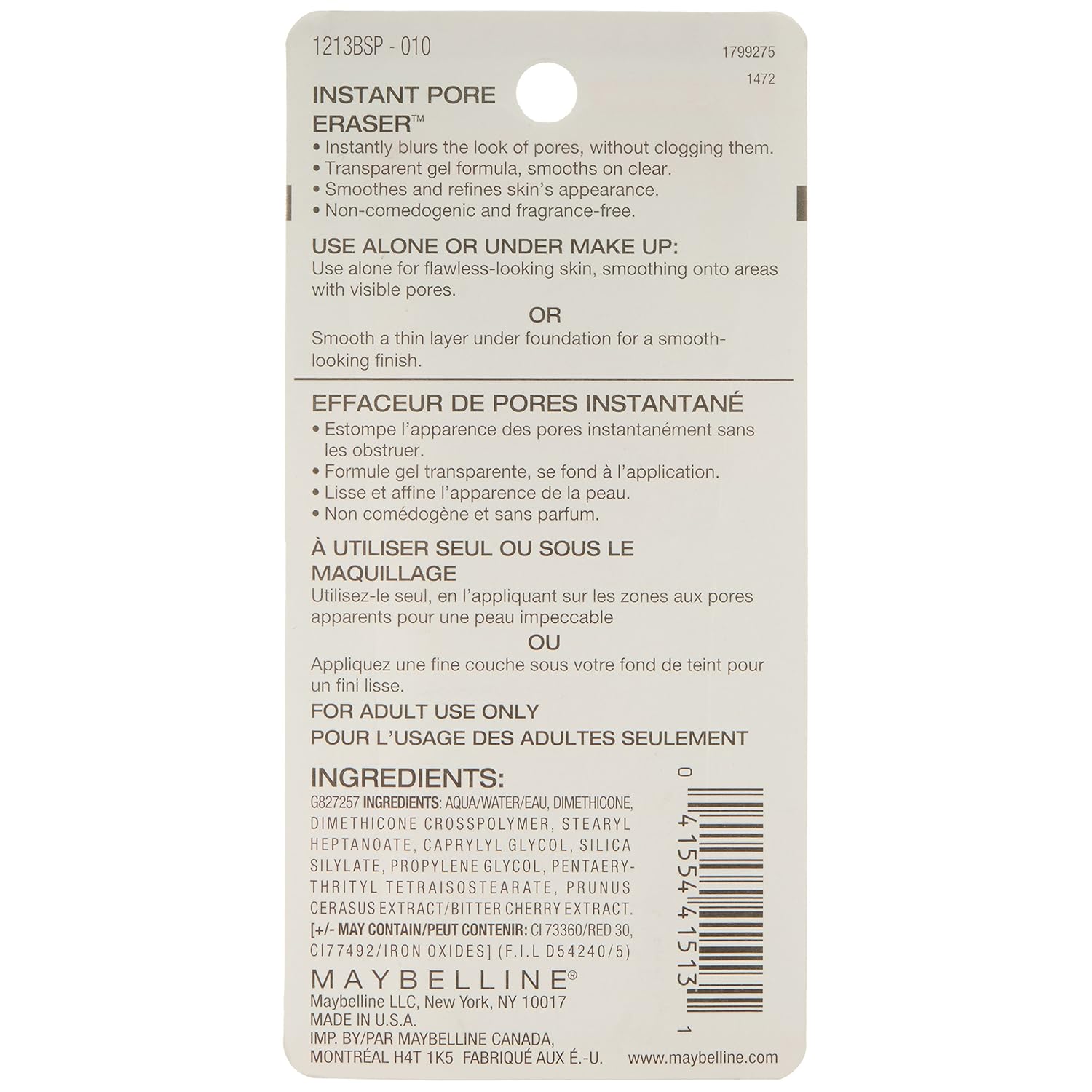 Maybelline New York Baby Skin Instant Pore Eraser Primer, 0.67 Fluid Ounce