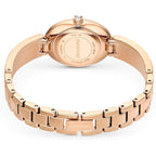 Swarovski Crystal Rock Oval Watch, Metal Bracelet, Blue, Rose Gold-Tone Finish, Swiss Made, Part Of The Crystal Rock Watch Collection