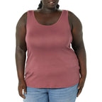 Amazon Essentials Women's Plus Size Slim Fit Scoop Neck Tank Top, Multipacks