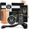 MALE GOD Beard Kit, Beard Growth Kit w/Natural Ingredients Beard Oil & Balm & Comb, Beard Growth Oil w/4X Thickening Biotin, Chrismtas | Anniversary | Birthday Gifts for Men Him Husband Boyfriend, Dad