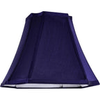 Go&So Square Lamp Shade For Table Lamps,6.5"X13.2"X10.6" Blue Lamphade Bell | 0.41" Spider,Blue,Natural Faux Silk,Medium Deco Lamp Shade Replacement For Small Floor Lamps Living Room,Fold Easy Assembly