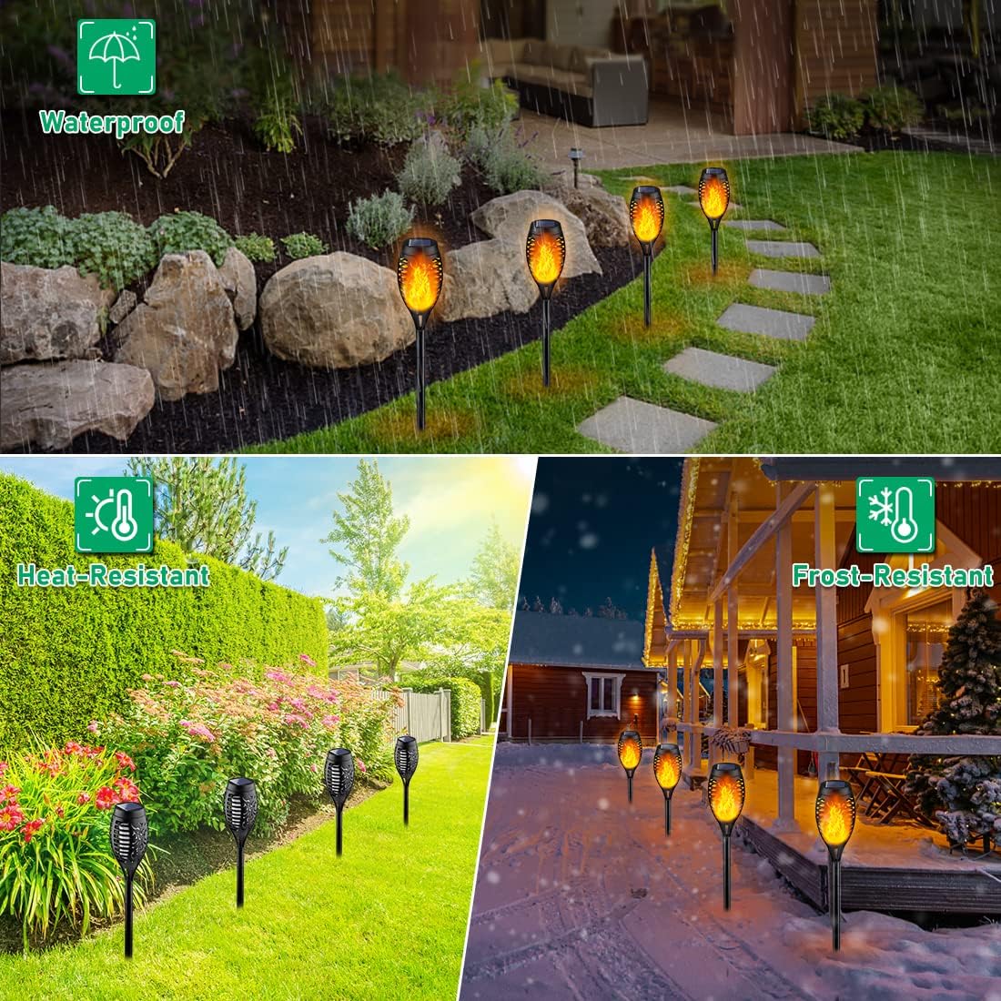 Solar Torch Light With Flickering Flame For Halloween Decorations | Solar Lights Outdoor For Halloween Decor, Waterproof Solar Garden Lights, Flame Torches For Outside Garden Patio Pathway Yard