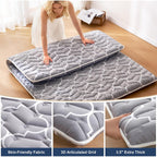 6Th Generation Japanese Floor Futon Mattress - Extra-Thick 9-Layer Modern Futon With 100% High-Density Foam, Portable Floor Mattress Sleeping Pad For Adults, Guest Room, Dormitory, Twin Size (39"X80")