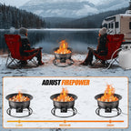 Outdoor Portable Propane Fire Pit, 19-Inch,60,000 Btu With Cover&Carry Kit,Camping Propane Fire Pits,Gas Firebowl,Portable Gas Fire Pit For Outside Patio,Backyard,Camping,Rv,Deck,Tailgating