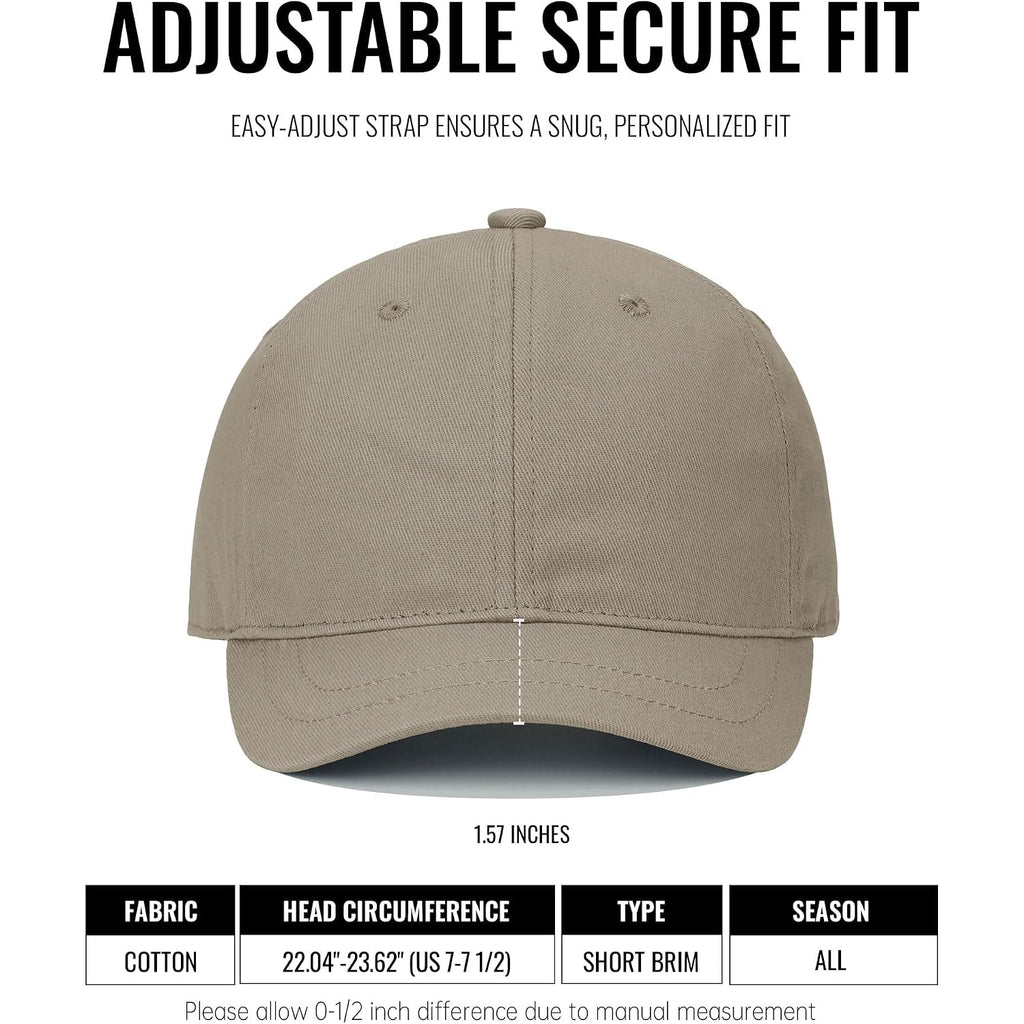 CLAPE Short Bill Baseball Cap Plain Hiphop Dad Hat Cooling Trucker Hat | Cooling, Plain, Hiphop, Dad Hat Rd02-khaki