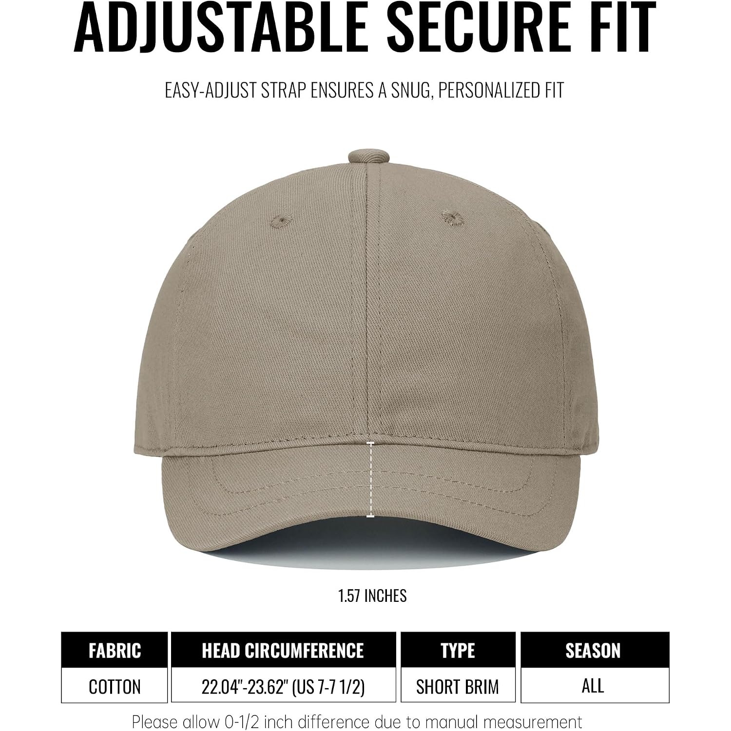 CLAPE Short Bill Baseball Cap Plain Hiphop Dad Hat Cooling Trucker Hat | Cooling, Plain, Hiphop, Dad Hat Rd02-khaki