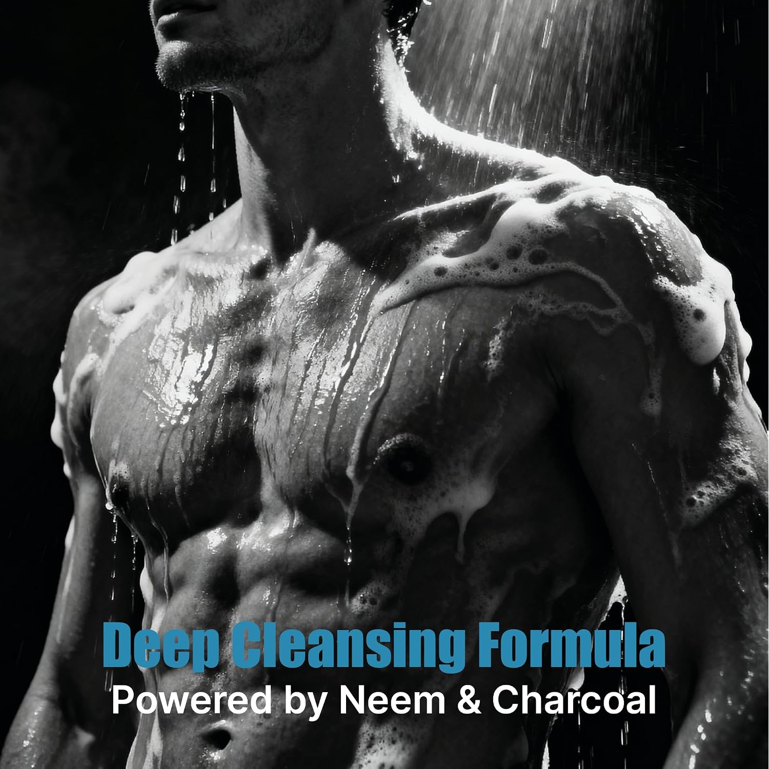 Skin Elements 2-In-1 Body Wash & Intimate Wash For Men| Deep Cleansing Shower Gel| Infused With Activated Charcoal & Neem Extracts| Thicker Consistency | Controls Odor| All Skin Types | 16.9 Fl Oz