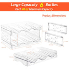 Stackable Wine Rack,Wine Bottle Holder For Inside Cabinet,For Pantry,Refrigerator,Countertop Organization-2 Tiers For 6 Bottles