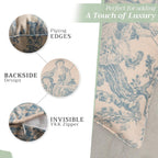 Maison D' Hermine Throw Pillow Covers 100% Cotton (18" X 18" - Pack Of 1) | Square Toile Decorative Pillow Covers With Invisible Zipper For Living Room Couch Sofas - The Miller - Blue