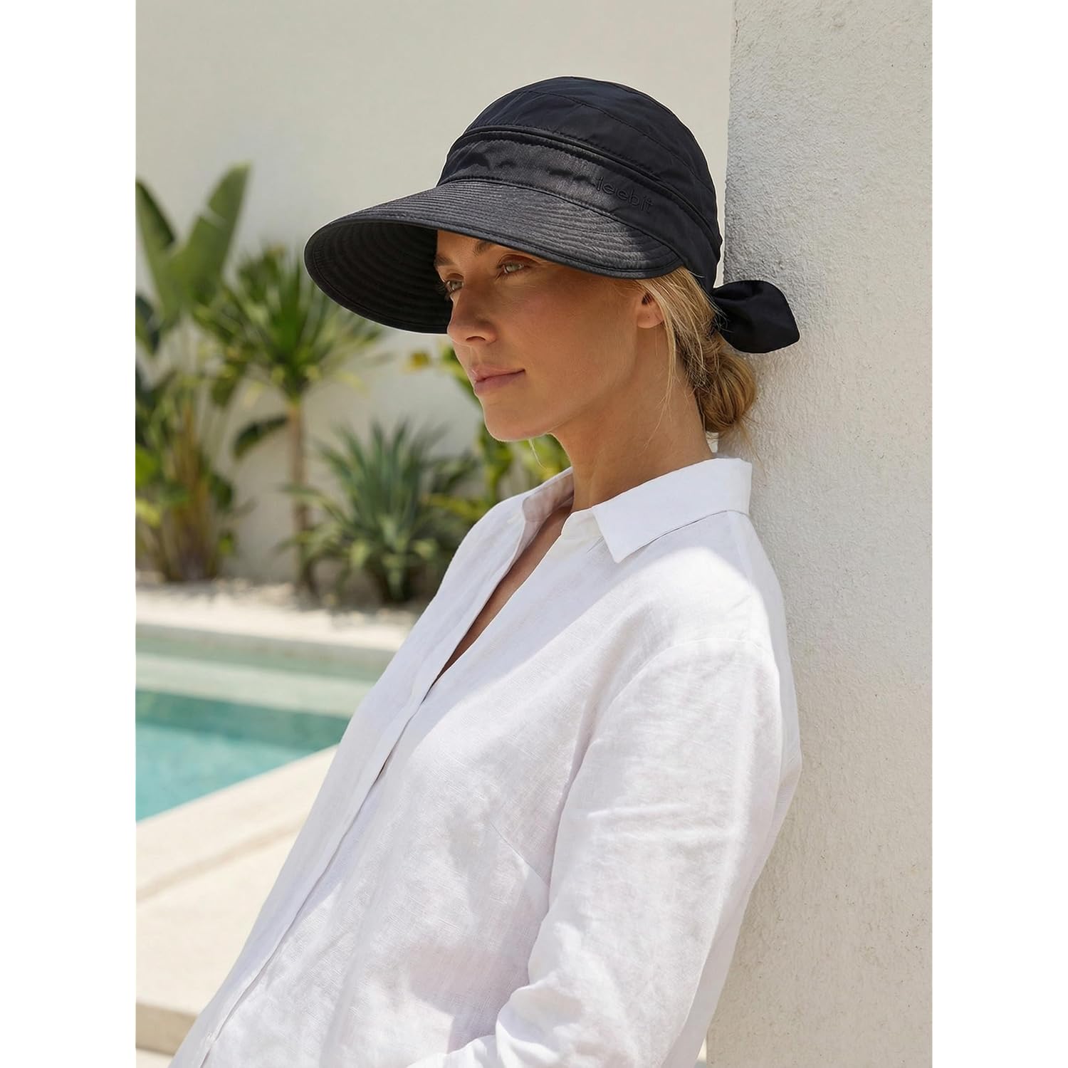 2-in-1 Women’s Sun Visor Sun Hat Zipper Off Ponytail Friendly, Lightweight Quick Dry, Summer UV Protection