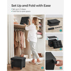 Songmics Storage Ottoman, Small Ottoman Foot Rest With Legs, 12.6 X 15.7 X 13.2 Inches Foot Stool, Load Up To 660 Lb, For Living Room, Bedroom, Dorm, Ink Black Ulsf012B01