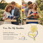 Gift for Wife Women-18k Gold Plated Sunflower Necklace for Women Anniversary Birthday Gold Jewelry You Are My Sunshine Pendant Necklaces Gifts for Her Girlfriend Mom Grandma Daughter