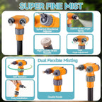 Standing Misters For Outside Patio, Thickened Pipe 360° Adjustable Nozzle Portable Outdoor Misting System For Cooling, Outdoor Water Mister Kit For Backyard Pool Bbq Pets Porch Sprinkler