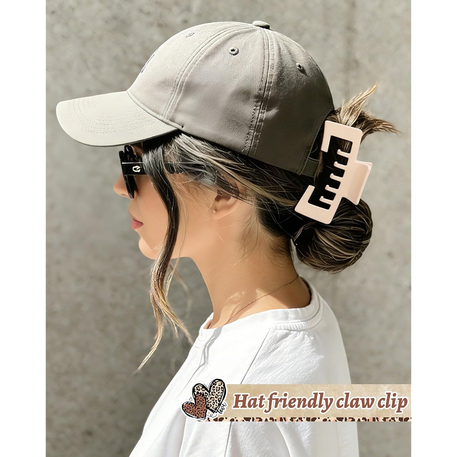 Hat-Friendly Claw Clips For Baseball Caps - 4 Pcs Trucker Hat Hair Clips For Women, Claw Clips For Thick Hair Hat Hairstyles, Gifts Hair Accessories