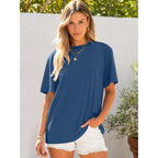 Anrabess Womens Tops Oversized T Shirts | Short Sleeve Crew Neck, Summer Basic Tee Shirt, Casual Loose Fit, Trendy Fashion Clothes, Going Out Outfits, Work & Travel