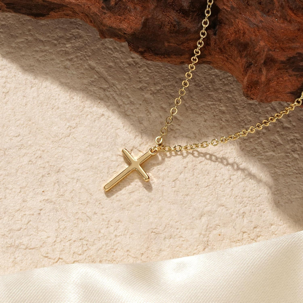 Turandoss Mothers Day Gifts for Mom Daughter Gold Cross Necklace for Women Girls, Dainty 14K Gold Plated Cross Necklace Infinity CZ Holy Mary Medal Necklaces for Women Mothers Day Gifts for Mom
