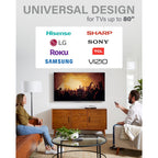 Sanus Low Profile Tv Wall Mount For 40" To 80" Tvs - Universal Fixed Wall Mount Tv Bracket, Slim 1” Profile - 3 Step Easy Install W/Included Hardware - Ul Certified