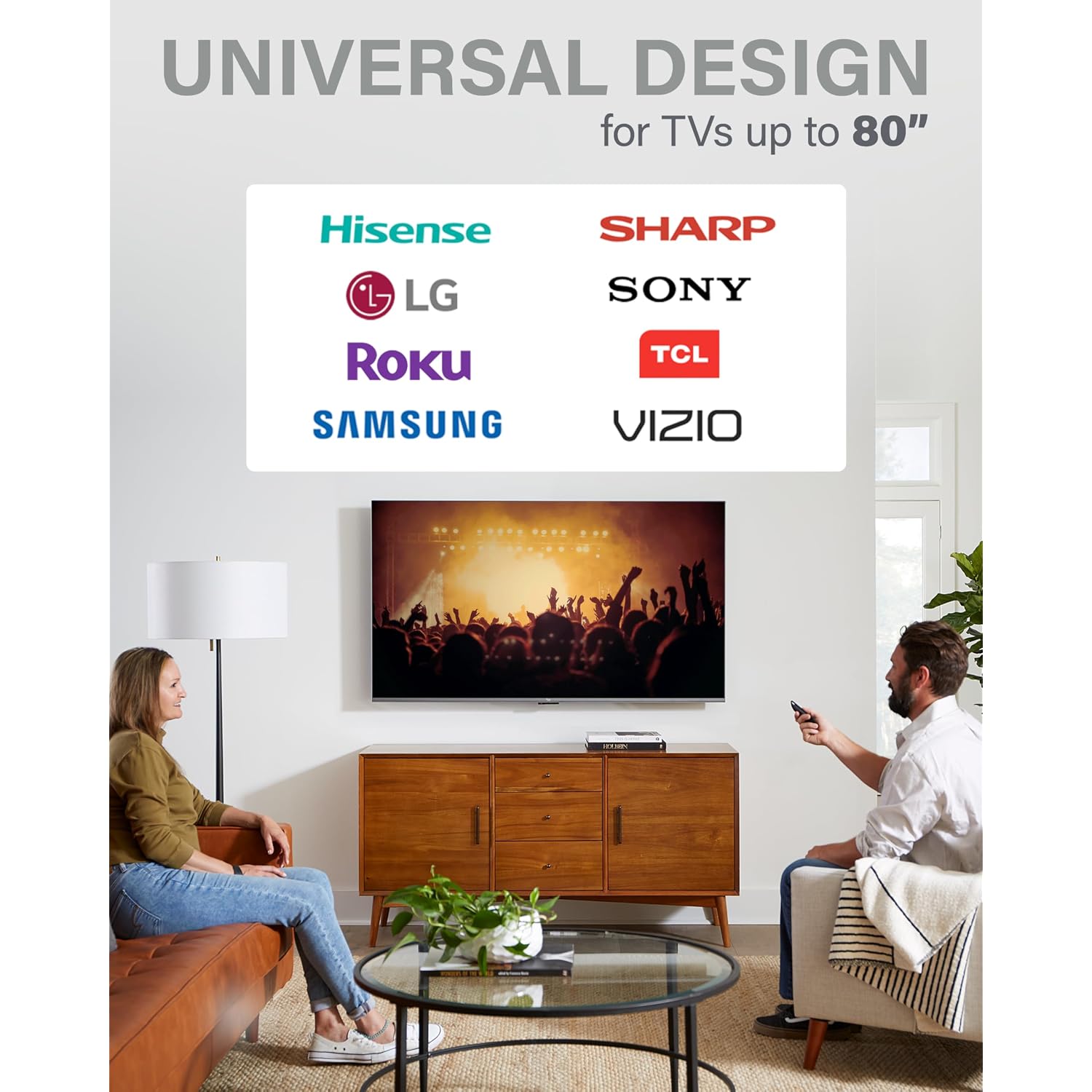 Sanus Low Profile Tv Wall Mount For 40" To 80" Tvs - Universal Fixed Wall Mount Tv Bracket, Slim 1” Profile - 3 Step Easy Install W/Included Hardware - Ul Certified