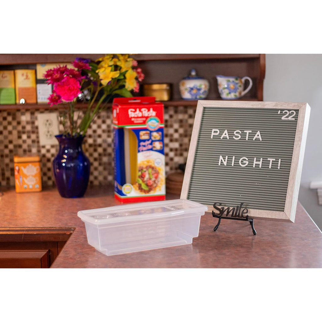 The Original Fasta Pasta Microwave Cooker with Lid & Built-in Strainer-No More Messes, Waiting for Water to Boil, or Sticky Noodles-Perfect Al Dente Pasta Every time- Patented Design, It Really Works