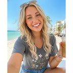 Jiluvin Womens T Shirt Graphic Tees Summer V Neck Short Sleeve Basic Tunic Top 2026