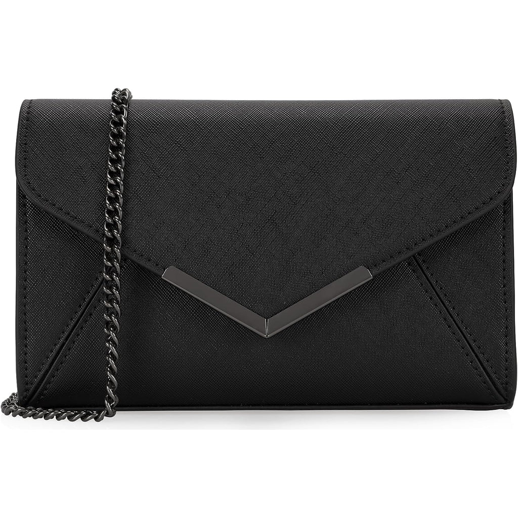 Dexmay Women Envelope Clutch Faux Saffiano Leather Evening Handbag Foldover Clutch Bag Formal Dressy Purse