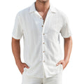 Damipow Mens Casual Button Down Shirts Short Sleeve Fashion Vacation Beach Shirts