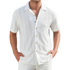 Damipow Mens Casual Button Down Shirts Short Sleeve Fashion Vacation Beach Shirts