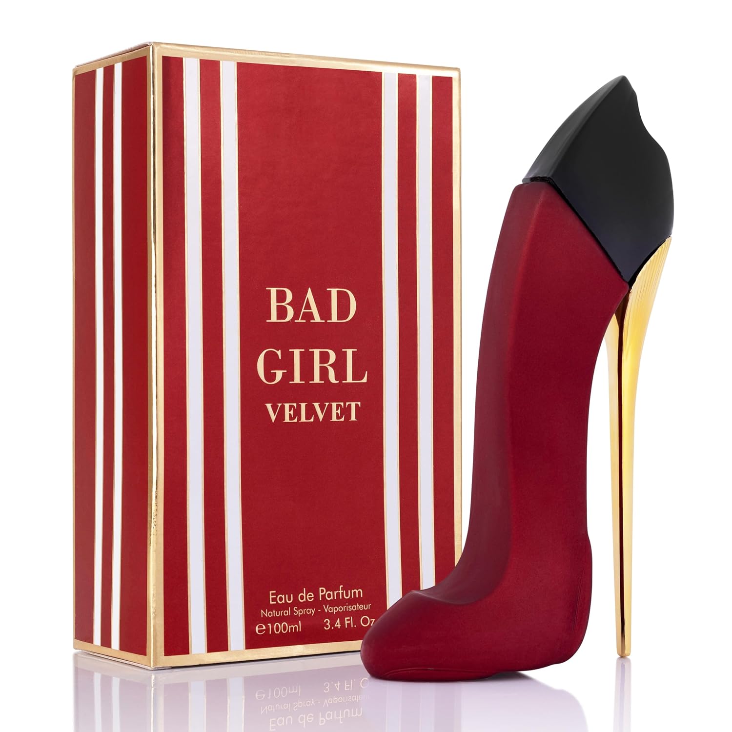 Bad Girl Velvet For Women Eau De Parfum 3.4 Fl Oz- Sweet, Warm & Powdery Tone - Combination Of Tonka Bean, Vanilla & Praline - Free Of Paraben, Vegan & Cruelty-Free - Elegant 100Ml Bottle