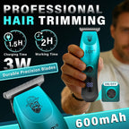 4-In-1 Men'S Hair Clippers Kit, Includes Nose Hair Trimmer, Electric Shaver, And Engraving Trimmer, Wireless Usb Rechargeable Grooming Set, Blue Ombre Design, Ideal Gift For Men (Blue)