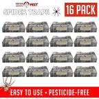 Spider Traps For Inside Your Home (16 Traps) - Spider Catcher Insect Traps Indoor - Spider Traps Indoor Bug Traps Sticky Traps For Spiders - Pre Baited Ultra Sticky Insect Glue Traps - Trap A Pest