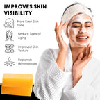 Valitic Kojic Acid Dark Spot Soap With Turmeric, Vitamin C, Retinol - Original Japanese Complex With Hyaluronic Acid, Vitamin E, Shea Butter, Castile Olive Oil - 2 Pack And African Net Sponge