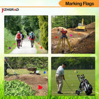 20Pack Orange Marking Flags, Jizhgrad 13X4X5 Inch Marker Flags Use For Yard & Lawn, Boundary & Dog Training, Survey & Landscape, Sprinkler & Surveyor, Garden & Construction, High Visibility, Sturdy, Versatile, Uv & Weather Resistant