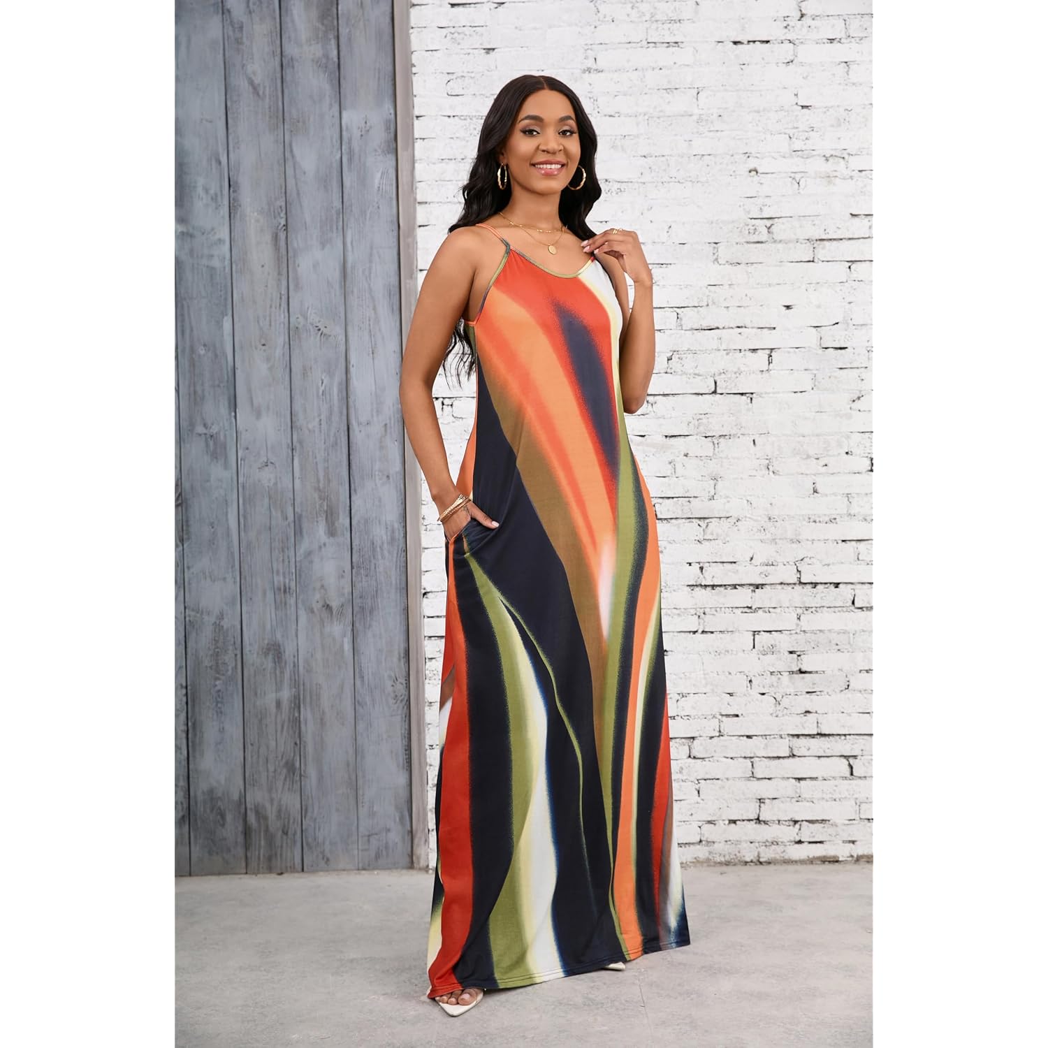 Besscops Summer Maxi Dresses For Women 2026 Plus Size Sundresses Casual Fashion Sleeveless Loose Long Sexy Dress With Pockets