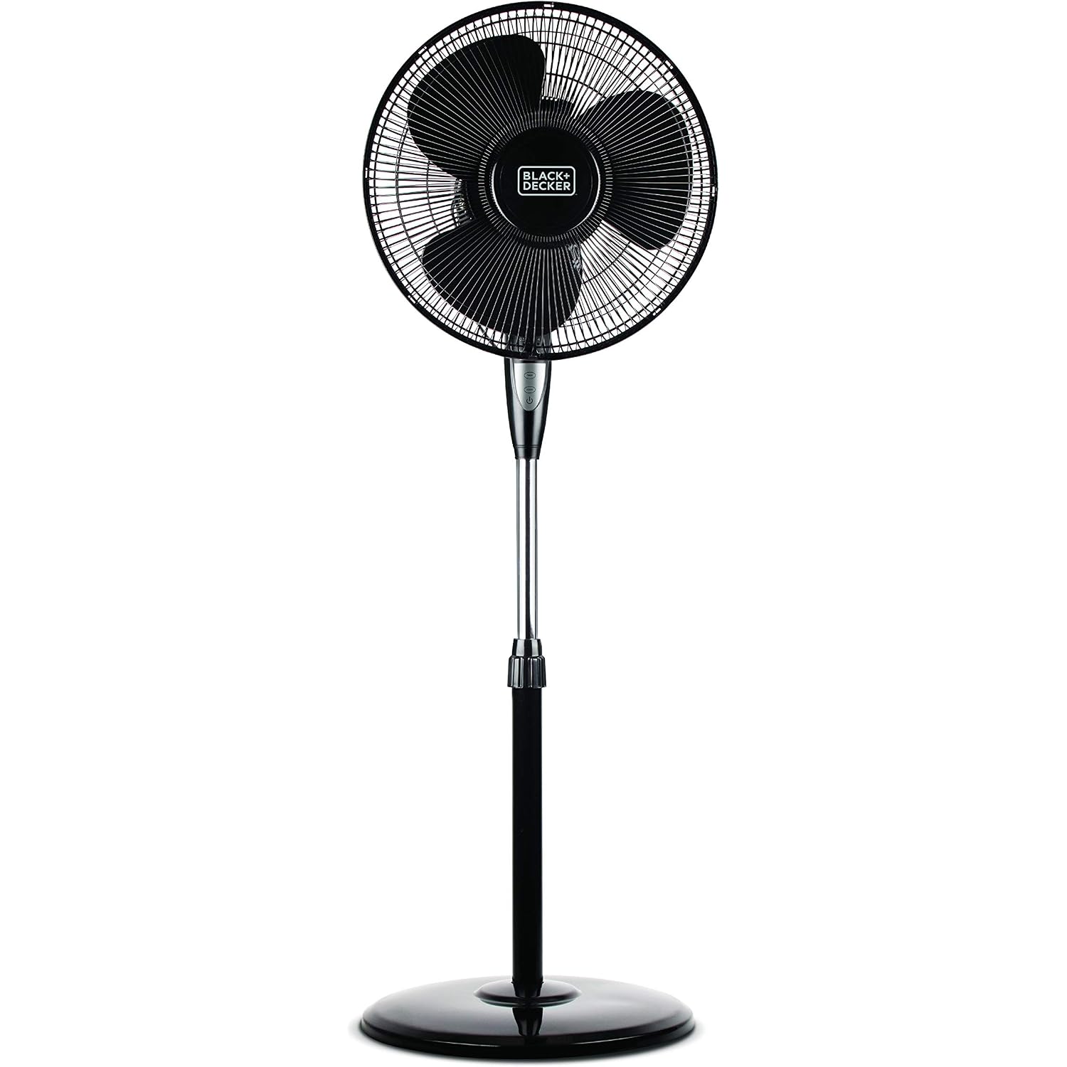 Black+Decker 16" Oscillating Pedestal Fan With Remote, Bfsr16B, Black | Oscillating Pedestal Fan With Remote, 90-Degree Oscillation, 3 Speed Settings, Adjustable Height, Timer, 30-Degree Tilt
