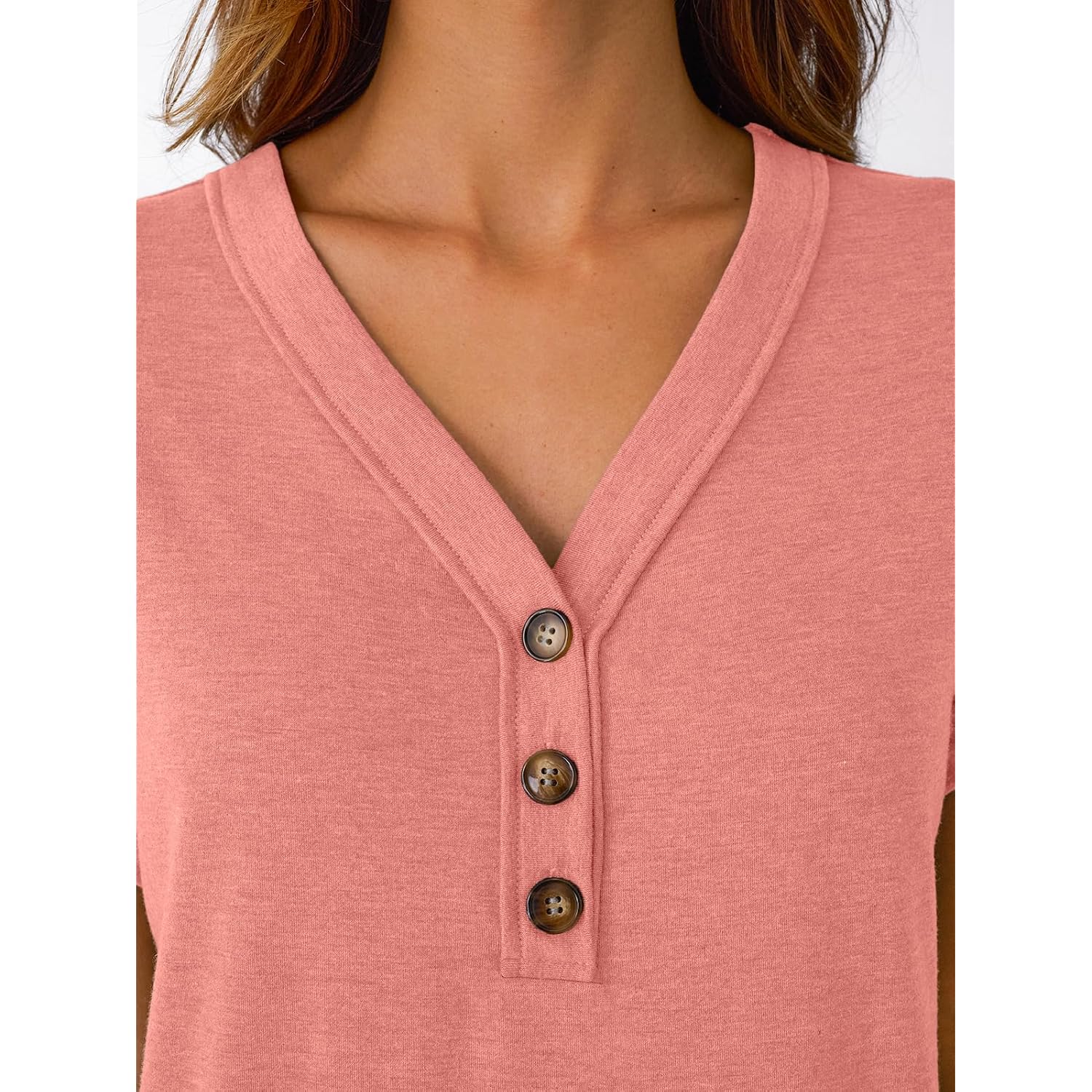 AUTOMET Short Sleeve V Neck T Shirts Womens Summer Business Casual Dressy Tops 2026 Henley Loose Fit Basic Spring Outfit