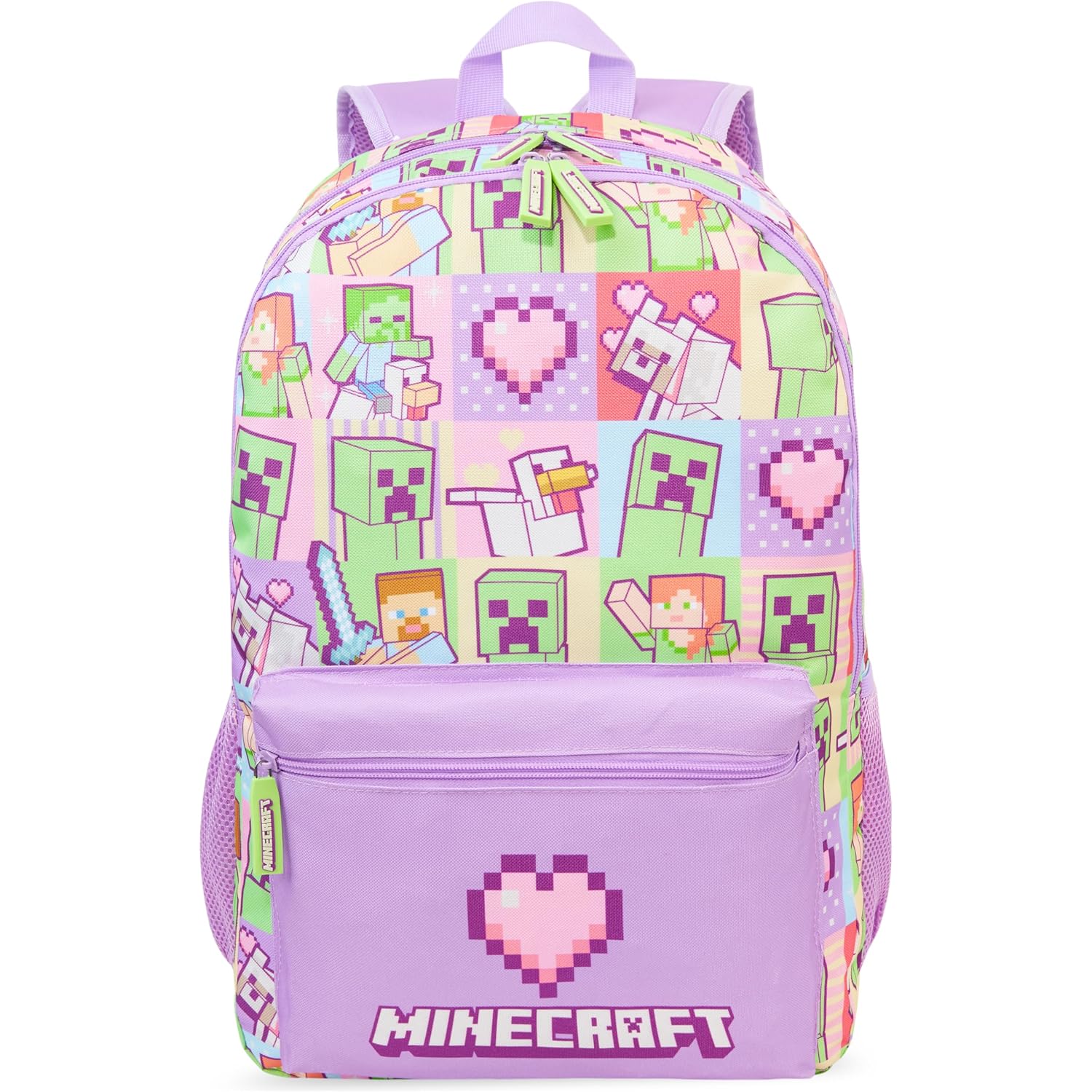 Get Trend Minecraft | Pokemon Kids Backpack For Girls, 18 Inch Bookbag With Padded Straps, Travel School Bag Gamer Gifts